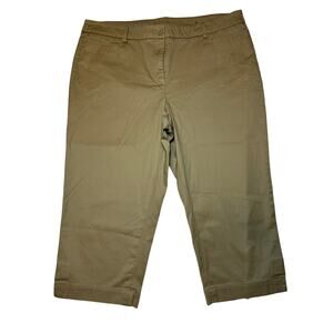 Talbots Women’s Perfect Skimmer Khaki Capri Cotton Stretch Pants - Size 16P